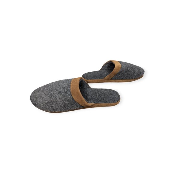 Land's End Gray & Brown Felt Men's Slippers Size Small (7 1/2- 8 1/2) - Picture 6 of 8